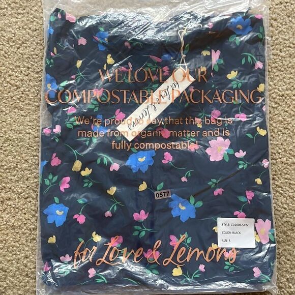 For Love & Lemons Lexy Long Sleeve Mini Dress in Black Size S - Picture 8 of 8